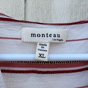 Women’s blouse, side tie (not a wrap shirt), stripes